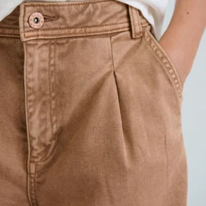 Pantalón largo niña sarga arcilla