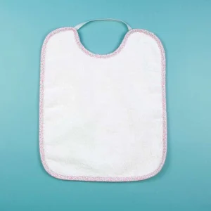 Babero Regina blanco - rosa mediano