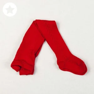 Leotardos calado lateral rojo