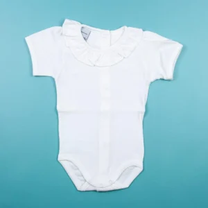 Body blanco manga corta con cuello volante