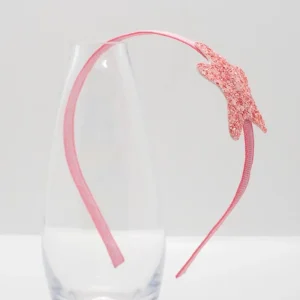 Diadema estrella glitter coral