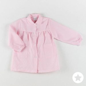 Bata colegial rayas básica rosa