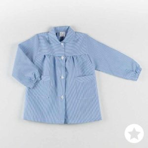 Bata colegial rayas básica azul