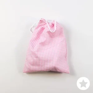 Bolsa merienda cuadros rosa
