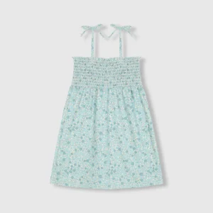 Vestido engomado flores turquesa